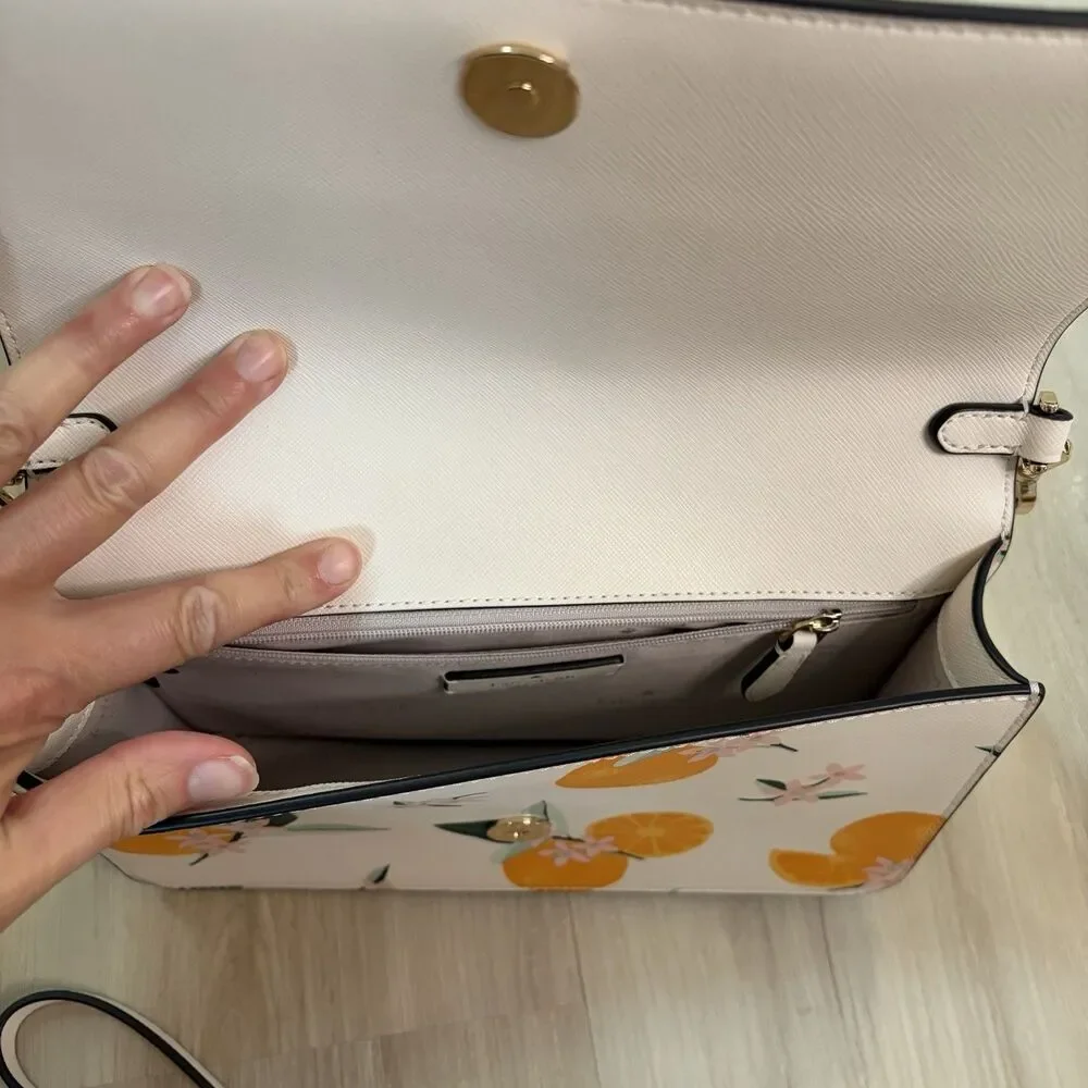 Kate Spade KC698 Madison Orange Toss Medium Crossbody Bag And Wristlet